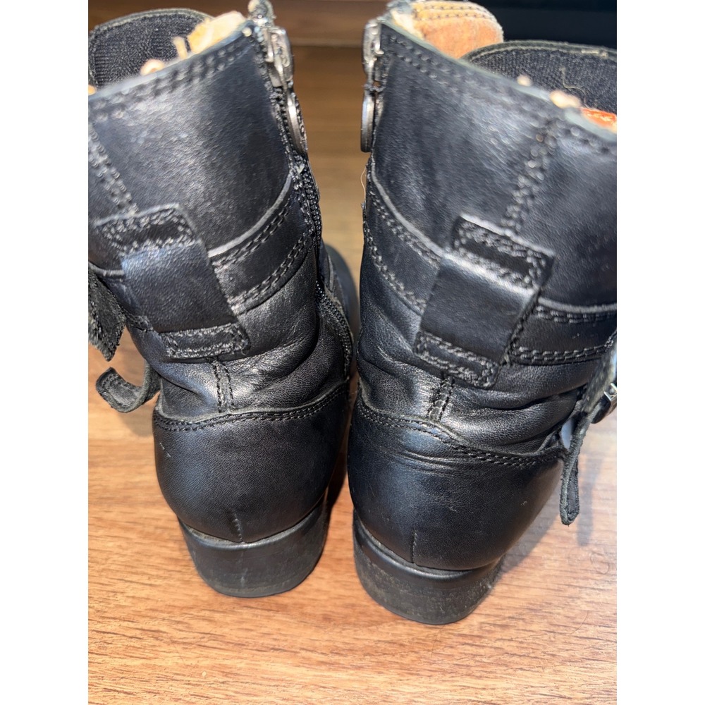 Harley-Davidson Womens Black Leather Triple Buckle Moto Boots 6.5 D84183 Biker - Picture 5 of 8